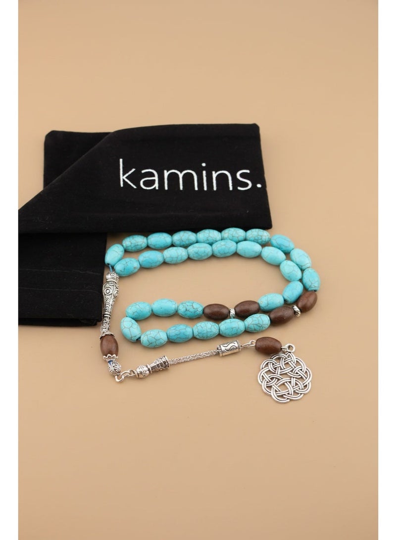 Kamins Collection Turquoise & Rosewood Tasbih - Image 1