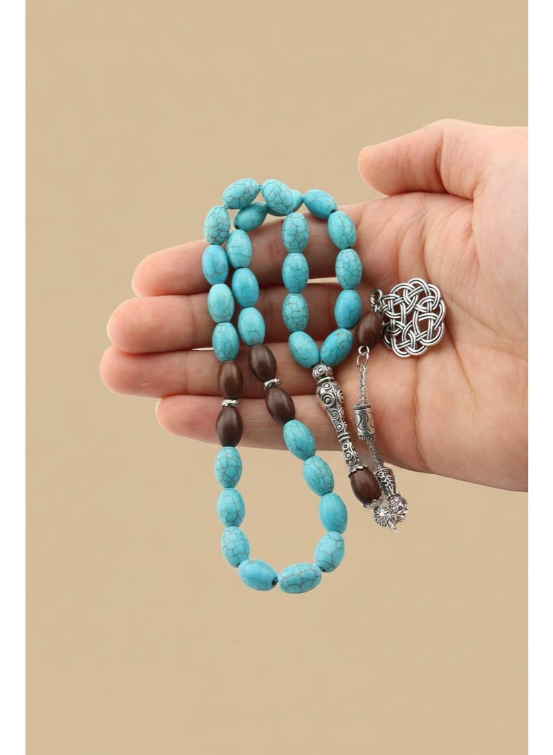 Kamins Collection Turquoise & Rosewood Tasbih - Image 4