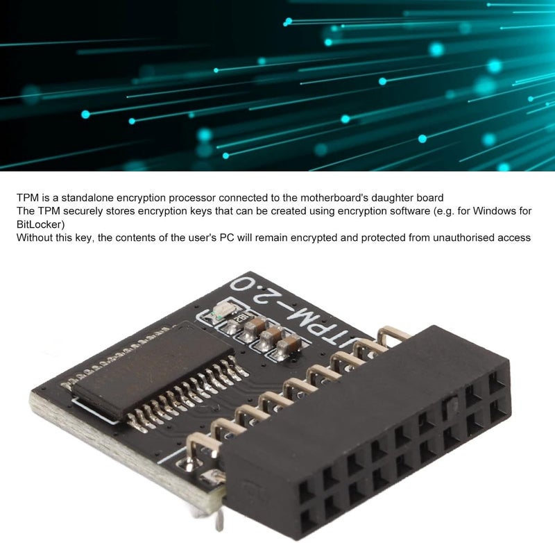 General compatible design Tpm2.0 Data Encryption, 18Pin TPM2.0 Module Encryption Security Module Replacement Tpm2.0 Encryption Security Module Tpm Chip with Discrete Encryption Processor for Polished safe edge Backup reserve local stock Heat resistant Universal design All item simple matching build Rack friendly Global sizing options Dispersed regional warehouses Global flexible sizing options Simple multifunctional build Tiered purchase options Strong durable raw material Economical upgraded quality Upgraded general grade quality Fast warehouse picking Riyadh Jeddah Dammam ship Globally trusted quality Changing environment compatible Freeze crack proof Trendy economical quality Regulated warehouse storage Secure equipped warehouse Diverse purchase options Quick use-switch compatible build - Image 2