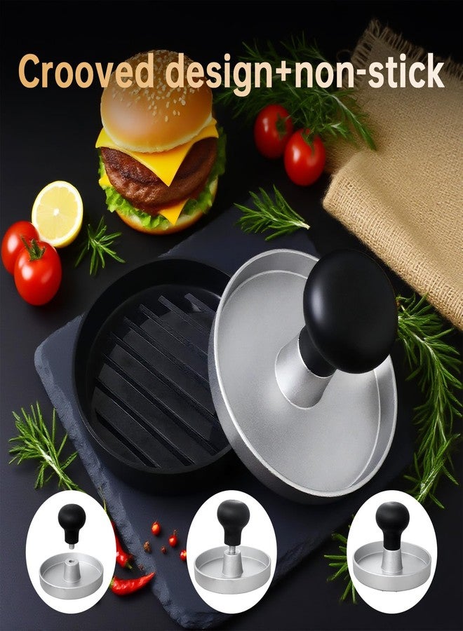 FCCUM Burger Press Patty Maker Stainless Steel Hamburger Patty Press Mold Wood Handle Non-Stick with 100 Patty Papers,BBQs, and Cooking – Perfect for Flattening Patties and Searing Juicy Burgers - Image 5