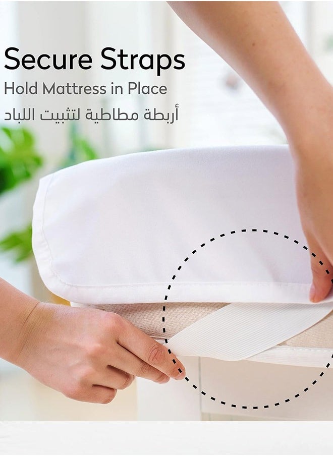 هاوس ون لباد مرتبة من المايكروفايبر 10 سم بحشوة مايكروفايبر وزاويا مطاط - 200x200 سم - أبيض - Image 5