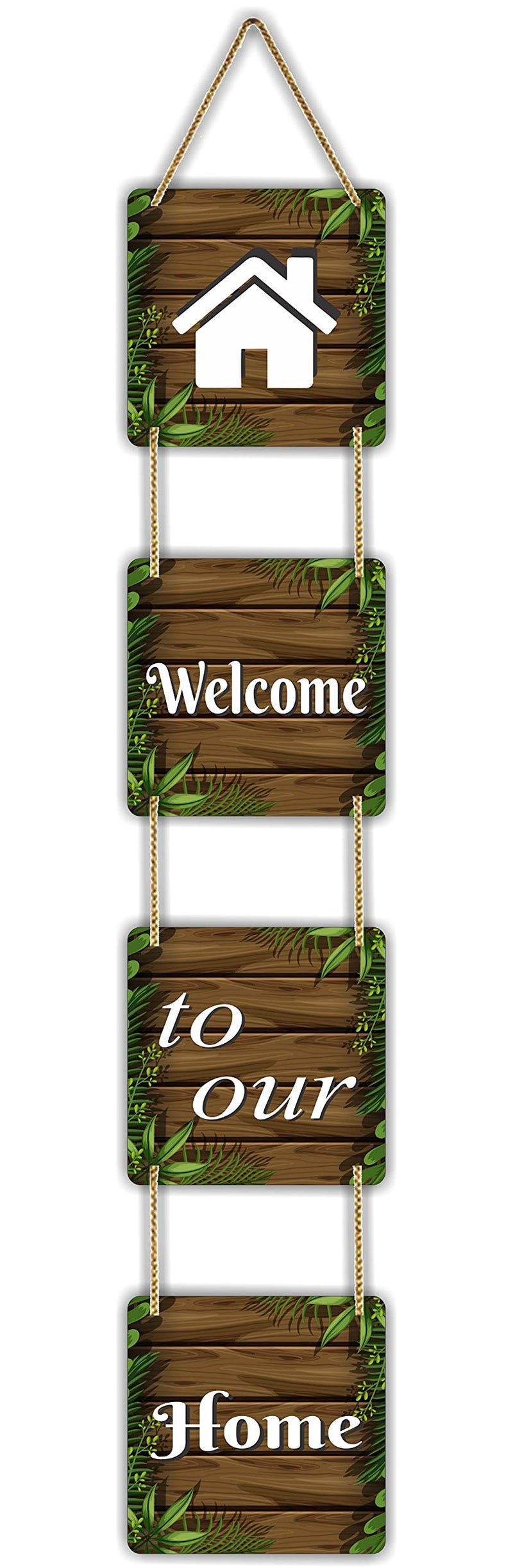 KREEPO Family Welcome Ours Wall Hanging Board Plaque Sign for Room Decoration/Family Love Home Decor Items (35inch x 5.75inch) KR_30 - Image 1