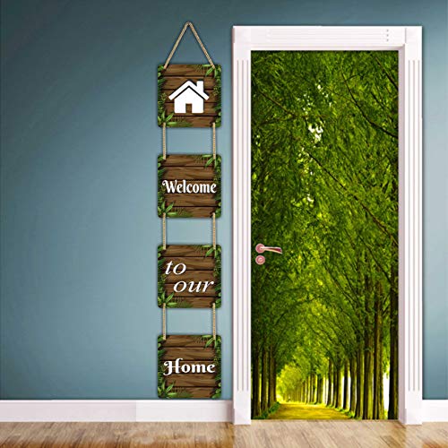 KREEPO Family Welcome Ours Wall Hanging Board Plaque Sign for Room Decoration/Family Love Home Decor Items (35inch x 5.75inch) KR_30 - Image 5