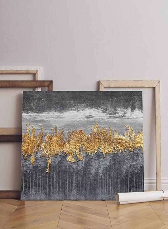 home gallery minimalism golden abstract Printed Canvas wall art 60x40 cm 