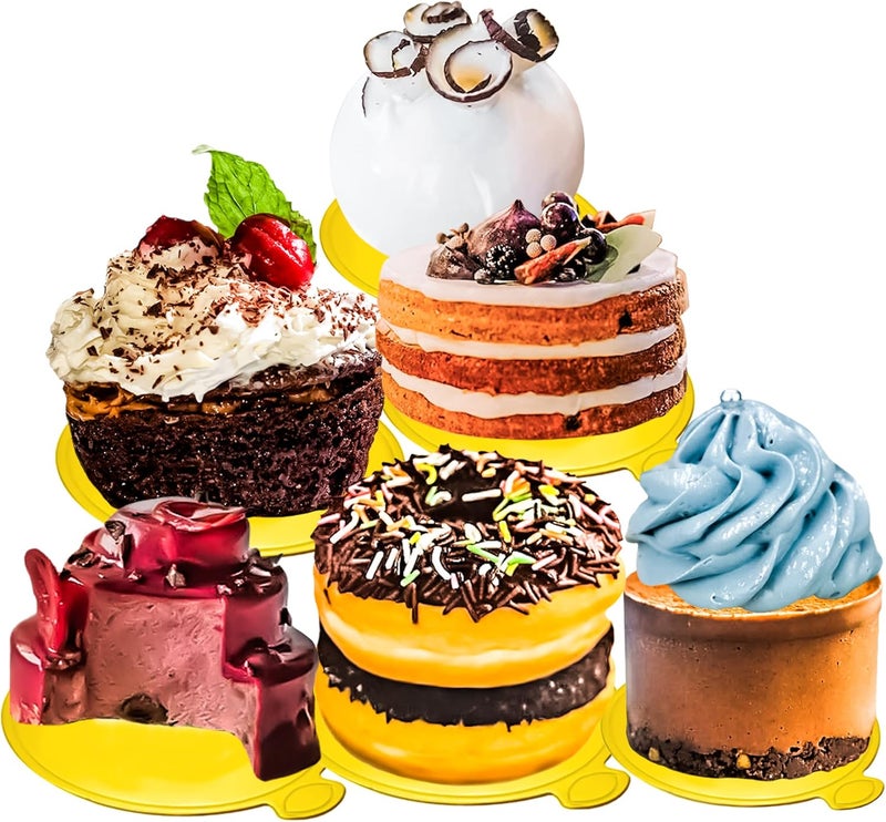 MotBach 200 Pcs Round Golden Cardboard, 3.5 Inch Round Mini Cake Boards, Mousse Cake Base, Cake Paper Board, Circle Patries Cardboard, Cupcake Base Display, Dessert Board - Image 4