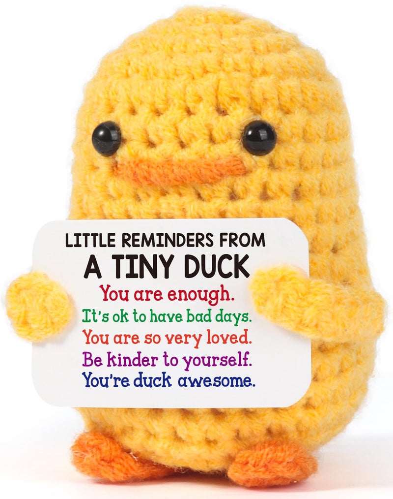 MBL Easter Basket Stuffers for Teens - Funny Birthday Emotional Positive Cheer Crochet Duck Graduation Gifts for College Students Her Him Friend Appreciation Gifts for Nurses Week Mothers Day Coworker - Image 1