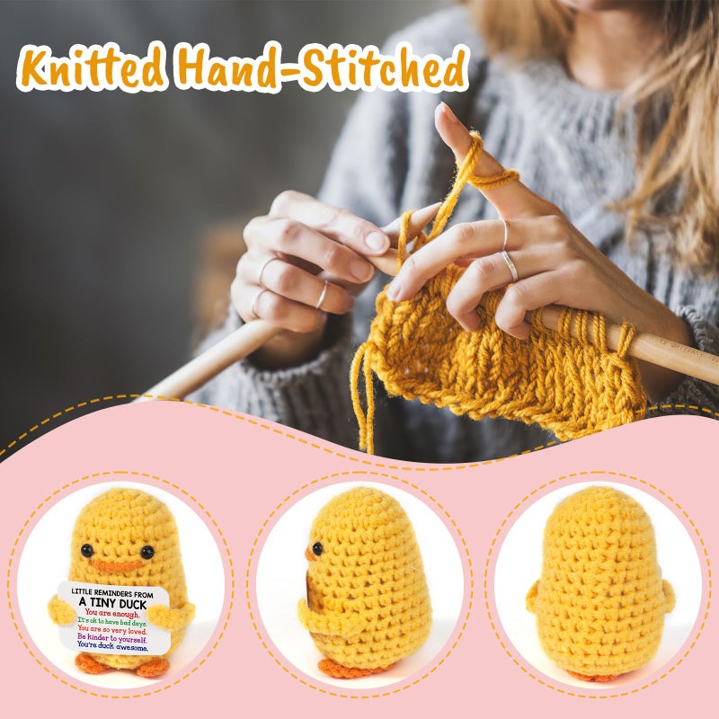 MBL Easter Basket Stuffers for Teens - Funny Birthday Emotional Positive Cheer Crochet Duck Graduation Gifts for College Students Her Him Friend Appreciation Gifts for Nurses Week Mothers Day Coworker - Image 3