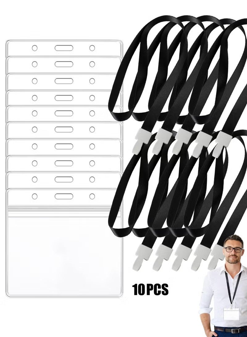 10 Piece Card Holder Set, High Quality Badge Holder & Lanyard Card Holder, For ID Card Holder and Office Card Holder - Image 1