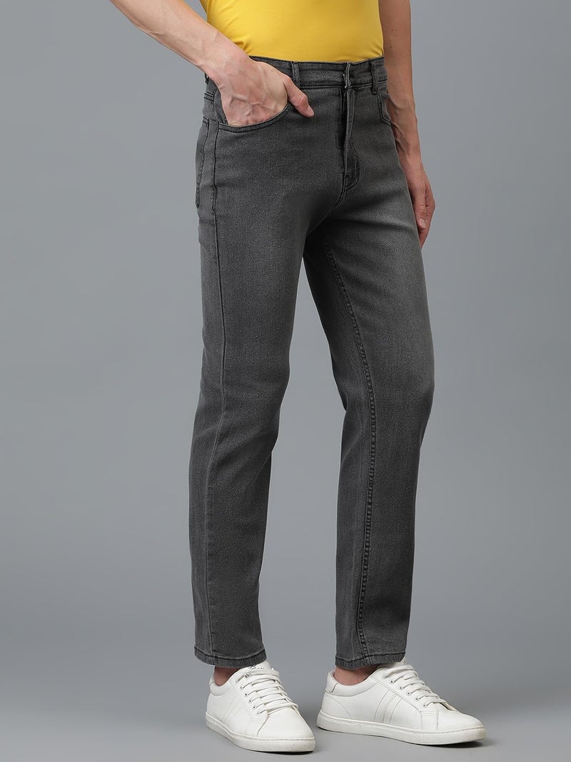 KOTTY Men's Solid Mid Rise Comfortable and Strechable Stylish Jeans(Grey,28) - Image 2
