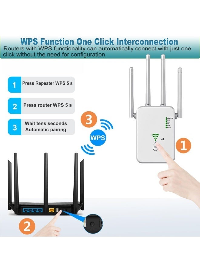 300Mbps Wireless WiFi Repeater Wi-Fi Signal Booster Dual-Band 2.4G Wi-Fi Extender 802.11ac Gigabit WiFi Amplifier WPS Router, AC300  - Image 5