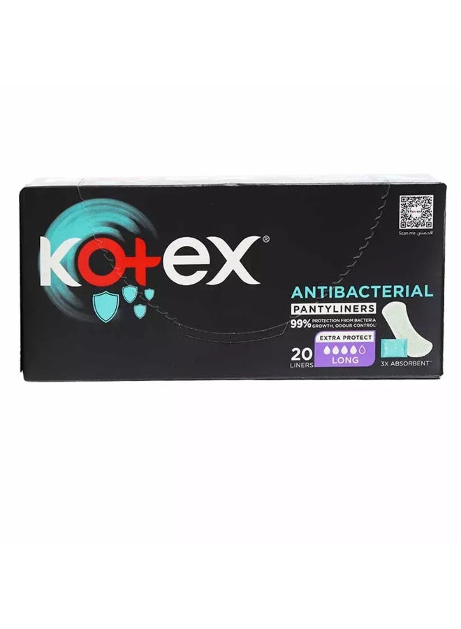 Kotex Antibacterial Everyday Pantyliners Scented Long 20's