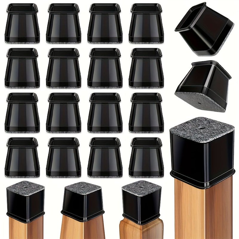 32 Pcs Small Black Rubber Chair Leg Protectors Non Slip Plastic Table Leg Caps For Home And Office Furniture Protection - Image 1