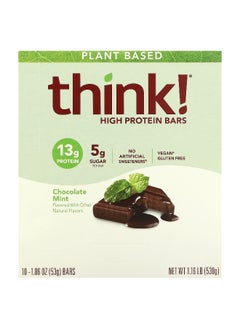 think! Think !, High Protein Bars, Chocolate Mint, 10 Bars, 1.86 oz (53 g) Each  - Image 1