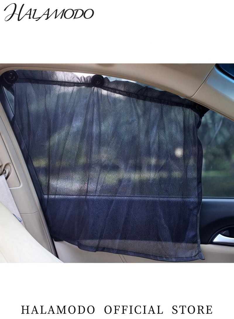2-Piece Car Window Shades UV Protection Sun Shades for Cars Heat Insulation Privacy Curtains with Suction Cup Mount for Easy Installation - Image 4