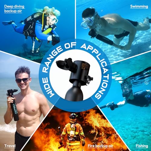 CHIKADIV Mini Scuba Tank 0.5l, Lung Tank for Snorkeling Diving, Breath Lung Tank Gear Underwater Equipment for Diving Practice, Emergency Rescue, Underwater Recreation (A Black) - Image 4