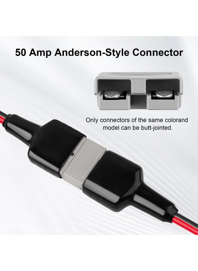 XRDS -RF 8AWG Tinned Copper Wire with Anderson-Style 50A Connectors 5FT, Heavy-Duty Battery Extension Cable for Solar Panel, Inverter, and RV Applications - Image 2