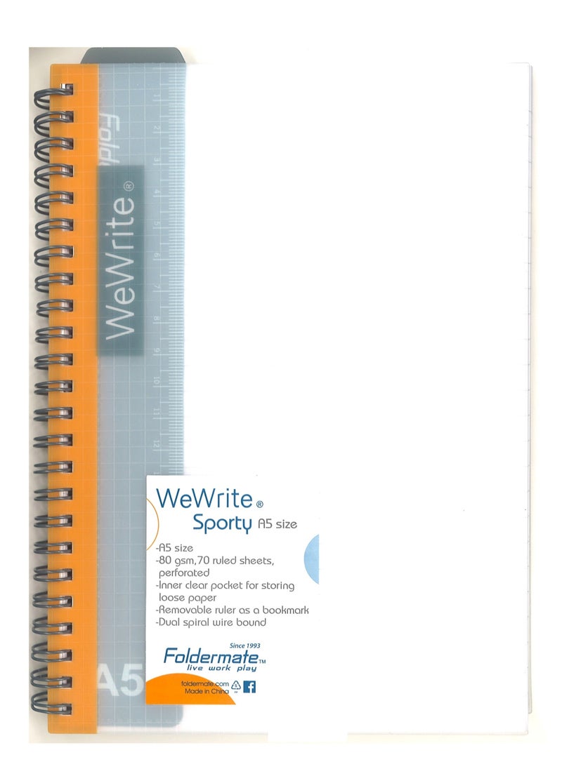Foldermate - 70-Sheet A5 Size Spiral Notebook With Removable Ruler - Image 1