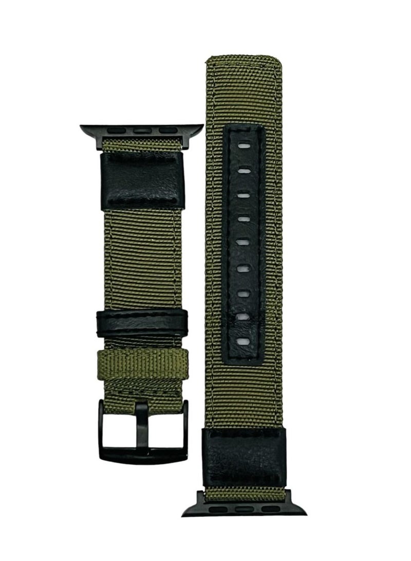 حزام ساعة من النايلون والجلد المنسوج 42/44 مم سلسلة 6 - أخضر - Image 2