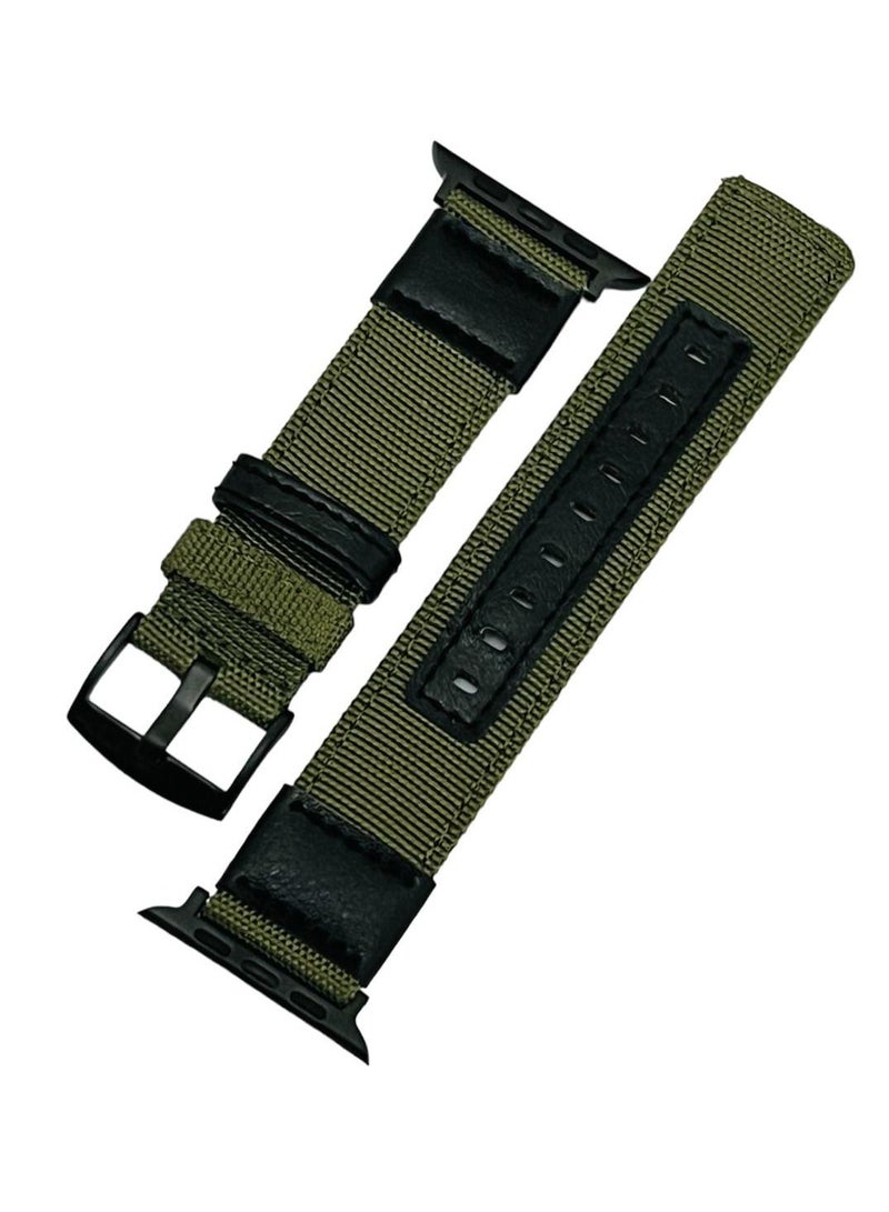 حزام ساعة من النايلون والجلد المنسوج 42/44 مم سلسلة 6 - أخضر - Image 1