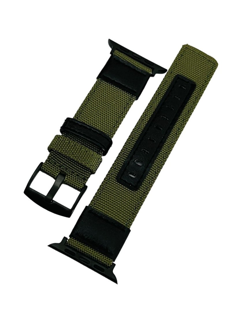 حزام ساعة من النايلون والجلد المنسوج 42/44 مم سلسلة 6 - أخضر - Image 3