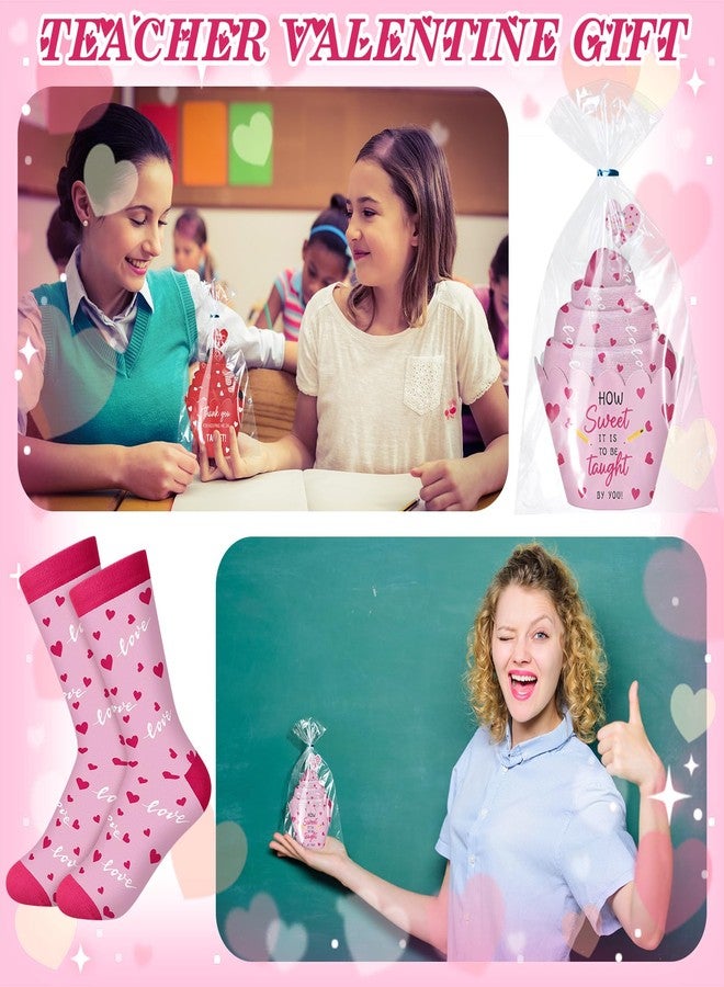 Jeere 12 Pairs Valentines Day Cupcake Socks for Teachers Valentine's Day Fuzzy Gifts for Women DIY Slipper Socks for Valentine Teacher Appreciation Gifts - Image 5