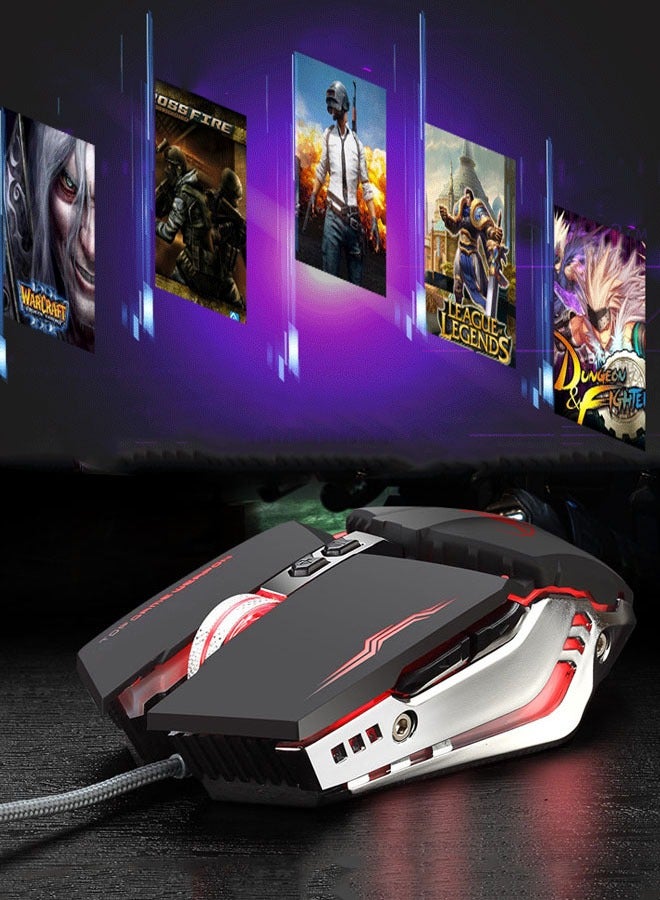 Black Wired Gaming Mouse with 7 Buttons for Precision and Stability - Image 4