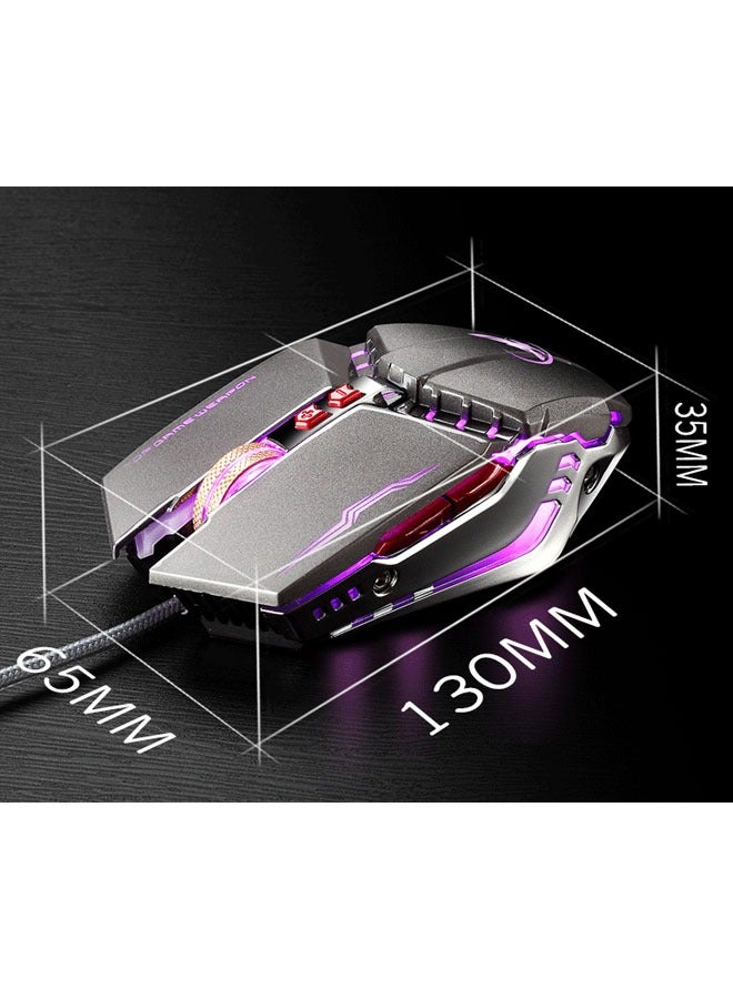 Black Wired Gaming Mouse with 7 Buttons for Precision and Stability - Image 3