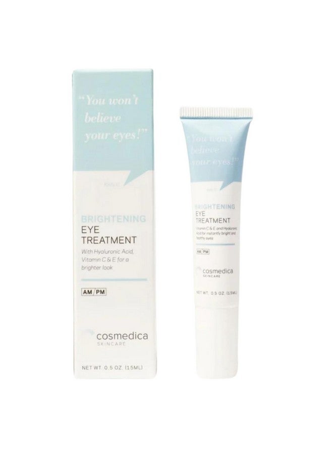 Cosmedica Skincare New Brightening Eye Gel With Hyaluronic Acid, Vitamin C & E, Peptides For Dark Circles Puffiness, Wrinkles, Fine Lines, Crows Feet, Dark Spots For A More Radiant Appearance 0.5 FL OZ (15 ML) - Image 1