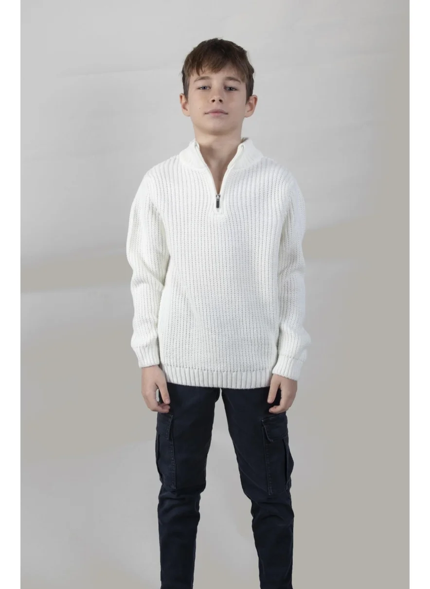 الكسندر جاردي Stand Collar Zippered Boy's SWEATER(C23-7108)