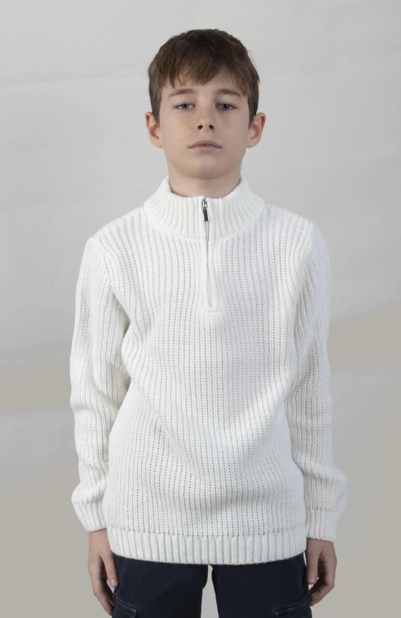 Alexander Gardi Stand Collar Zippered Boy's SWEATER(C23-7108)