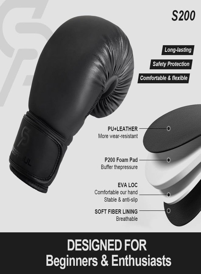 SAEEPABUL Essential S200 Boxing Gloves for Men and Women Suitable for Boxing Kickboxing Mixed Martial Arts Maui Thai MMA Heavy Bag Fighting Training Black, 12oz - Image 2