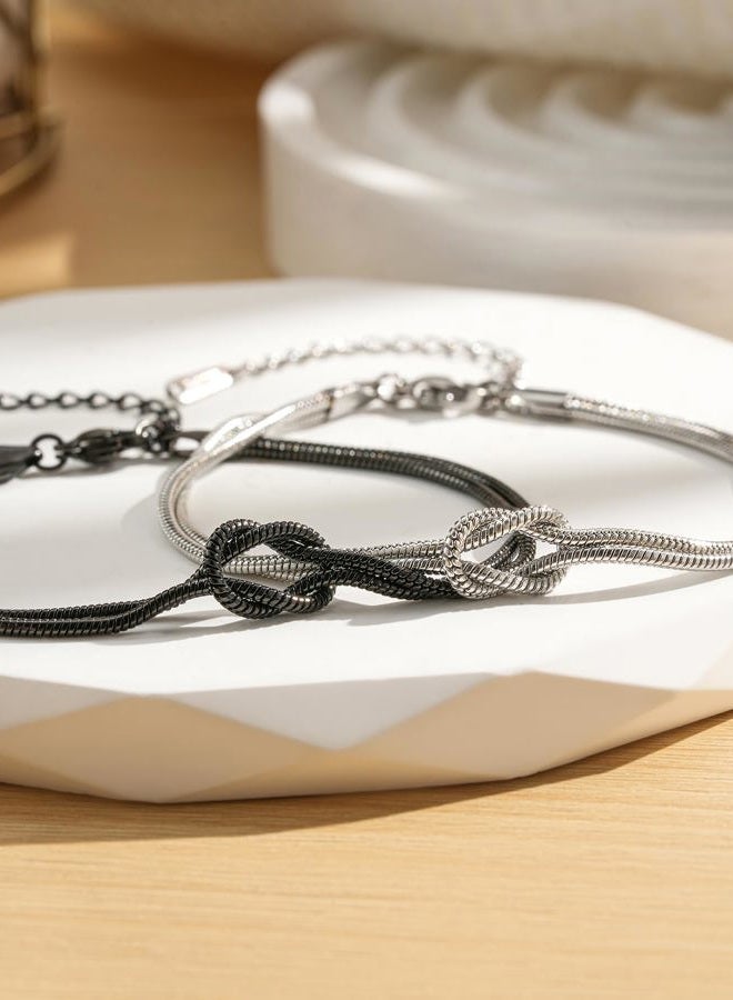 Tarsus Valentines Day Gifts Matching Couples Bracelets Love Knot Relationship Jewelry Christmas Birthday Anniversary Couples Gifts for Him Her Boyfriend Girlfriend, average, Stainless Steel, no - Image 3