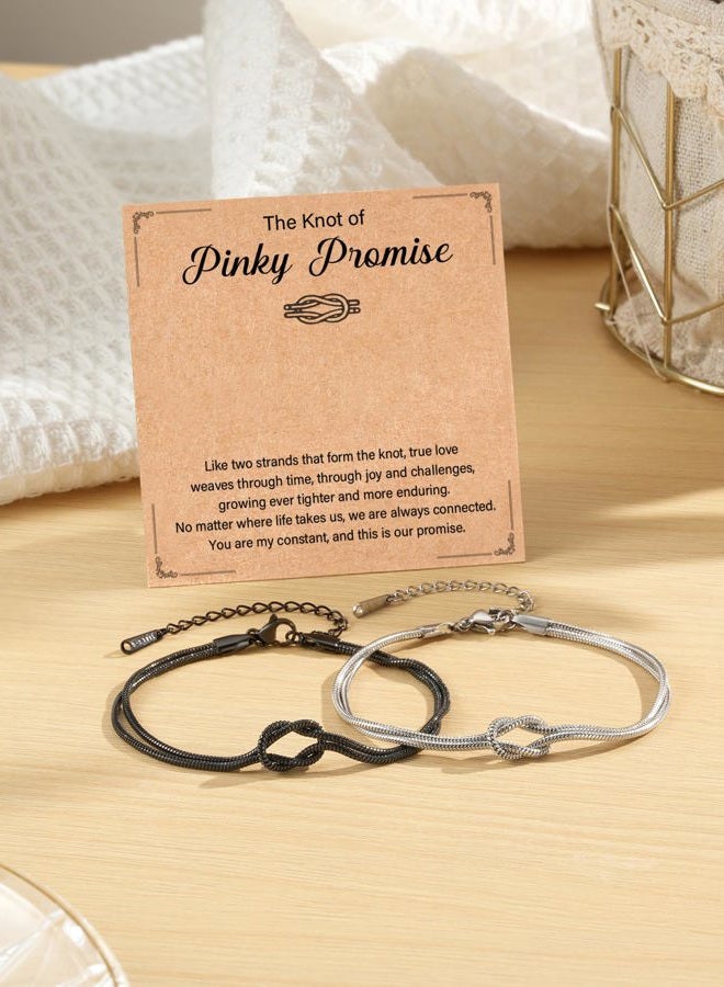 Tarsus Valentines Day Gifts Matching Couples Bracelets Love Knot Relationship Jewelry Christmas Birthday Anniversary Couples Gifts for Him Her Boyfriend Girlfriend, average, Stainless Steel, no - Image 5