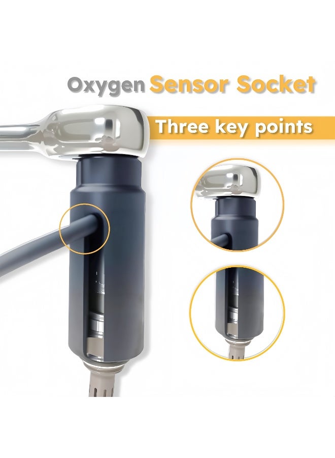 Angola Panda Oxygen Sensor Socket with Side Wire Cutout 3 8 Inch Drive x 7 8 Inch 22mm 6 Point fits All Vehicle O2 Removal and Installation Offset Oxygen Sensor Socket - Image 3