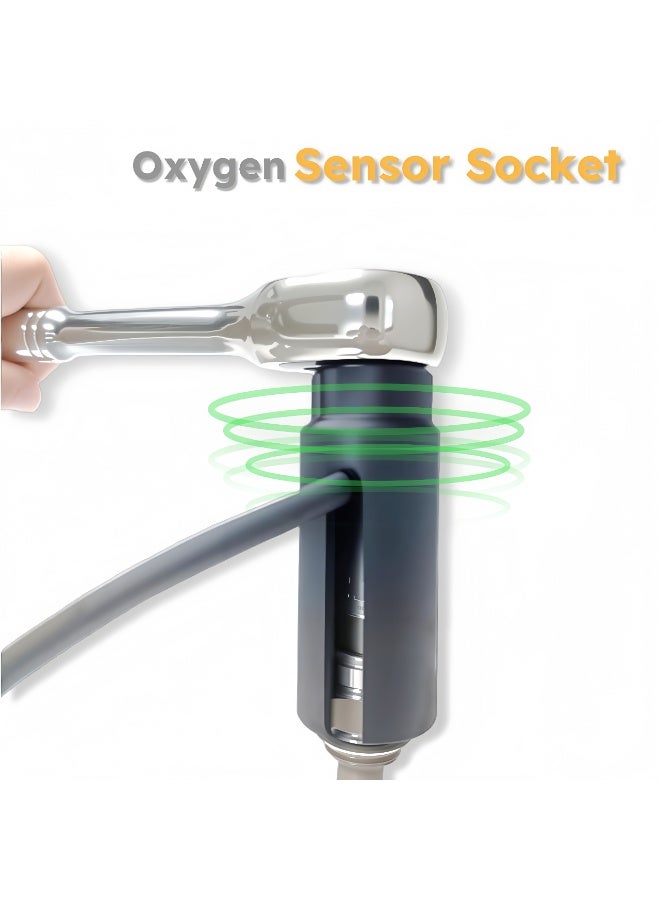 Angola Panda Oxygen Sensor Socket with Side Wire Cutout 3 8 Inch Drive x 7 8 Inch 22mm 6 Point fits All Vehicle O2 Removal and Installation Offset Oxygen Sensor Socket - Image 4