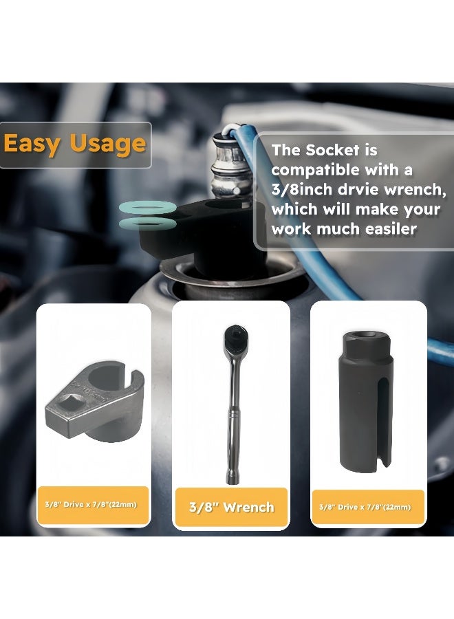 Angola Panda Oxygen Sensor Socket with Side Wire Cutout 3 8 Inch Drive x 7 8 Inch 22mm 6 Point fits All Vehicle O2 Removal and Installation Offset Oxygen Sensor Socket - Image 5