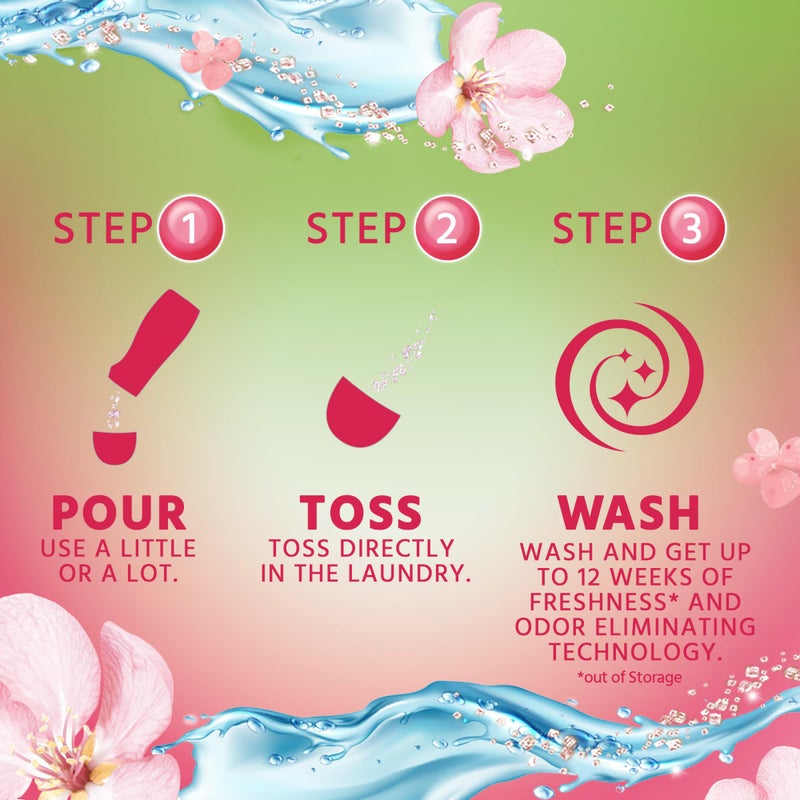 Purex Crystals In-Wash Scent Booster, Fresh Cherry Blossom, 21 oz (Pack of 4), Long-Lasting Freshness & Odor Elimination Technology - Image 4