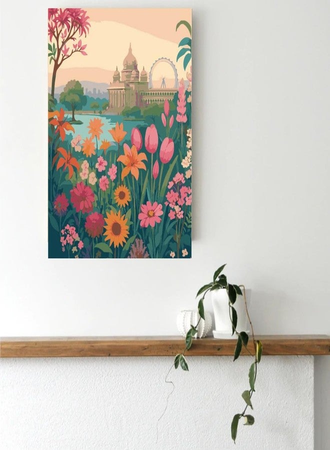 CRAFT MATE CRAFTMATE Framed DIY Paint by Numbers Canvas Art and Craft Kit for Adults and Kids | Bengaluru Flower Market Paint by Numbers Kit | 16 inch x 12 inch - Image 3