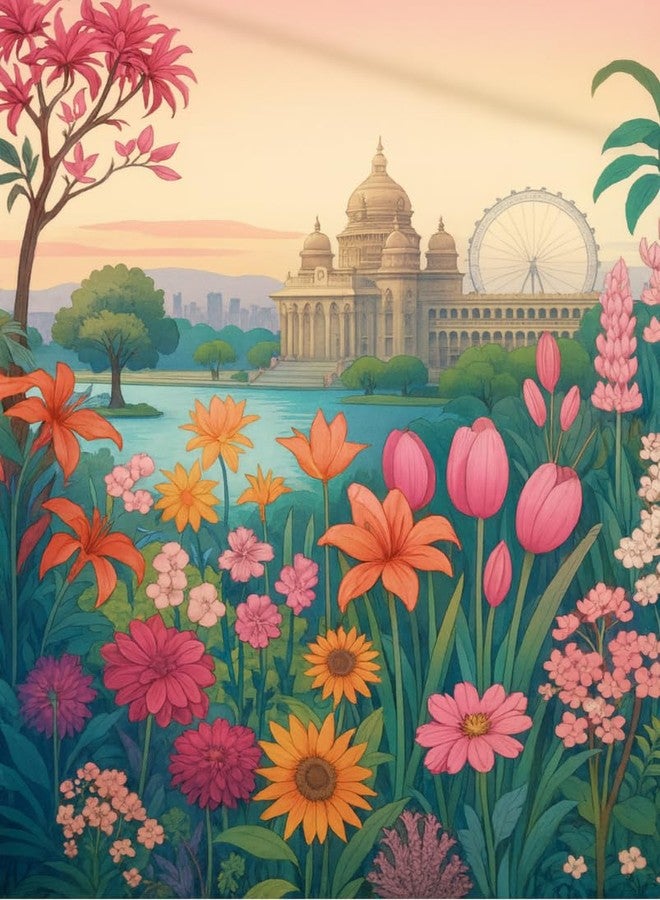 CRAFT MATE CRAFTMATE Framed DIY Paint by Numbers Canvas Art and Craft Kit for Adults and Kids | Bengaluru Flower Market Paint by Numbers Kit | 16 inch x 12 inch - Image 2