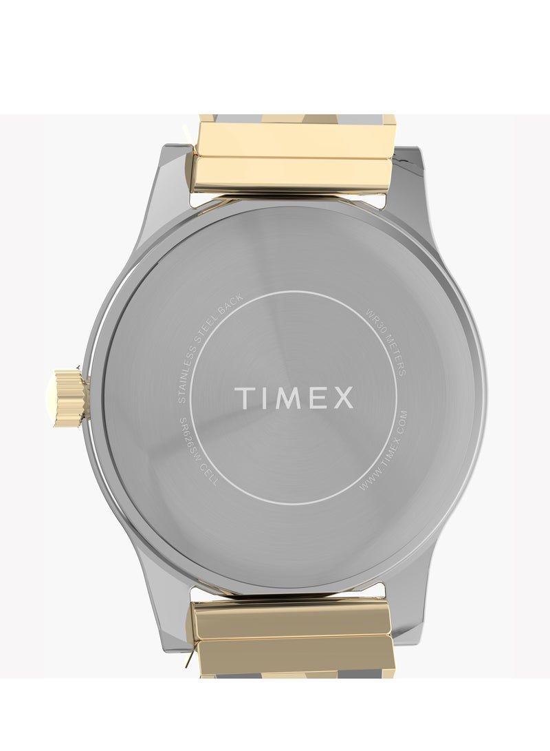 Timex Two-tone Case and Semi Bangle with Silver Dial TW2W18500 Women's Watch - Image 3