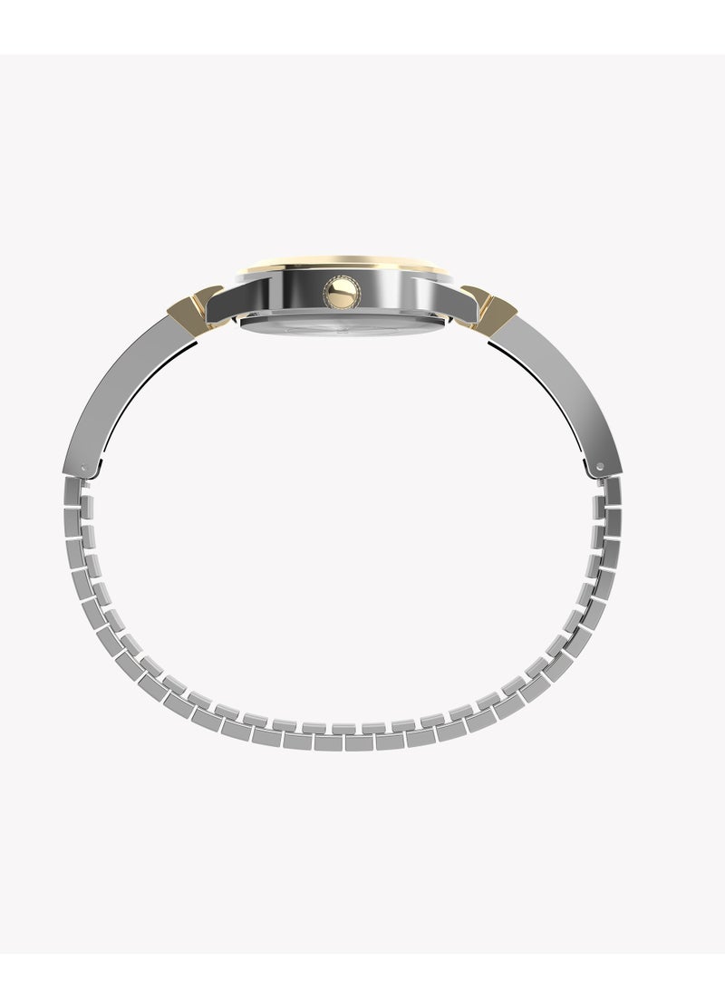Timex Two-tone Case and Semi Bangle with Silver Dial TW2W18500 Women's Watch - Image 4