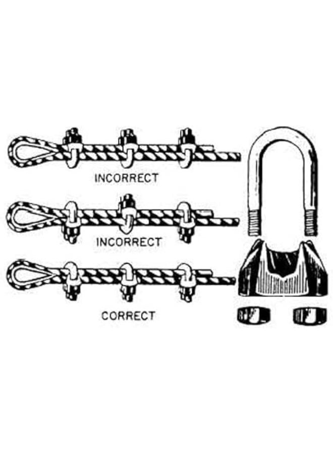 Biella 20Pcs Wire Rope Cable Clip Clamp U Bolt Saddle Fastener (3 Mm) - Image 3
