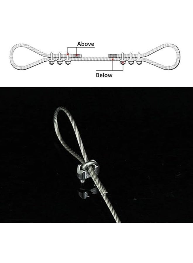 Biella 20Pcs Wire Rope Cable Clip Clamp U Bolt Saddle Fastener (3 Mm) - Image 2