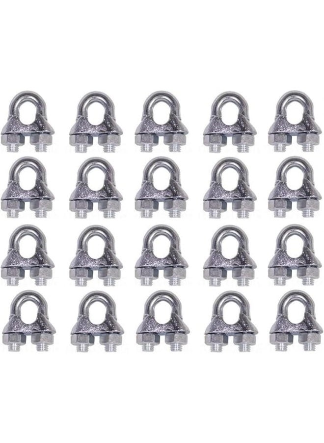 Biella 20Pcs Wire Rope Cable Clip Clamp U Bolt Saddle Fastener (3 Mm) - Image 1