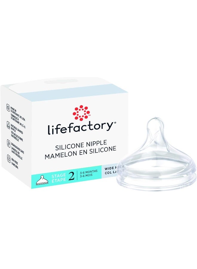 Lifefactory Stage 2 Wide Neck Silicone Nipple - Image 1