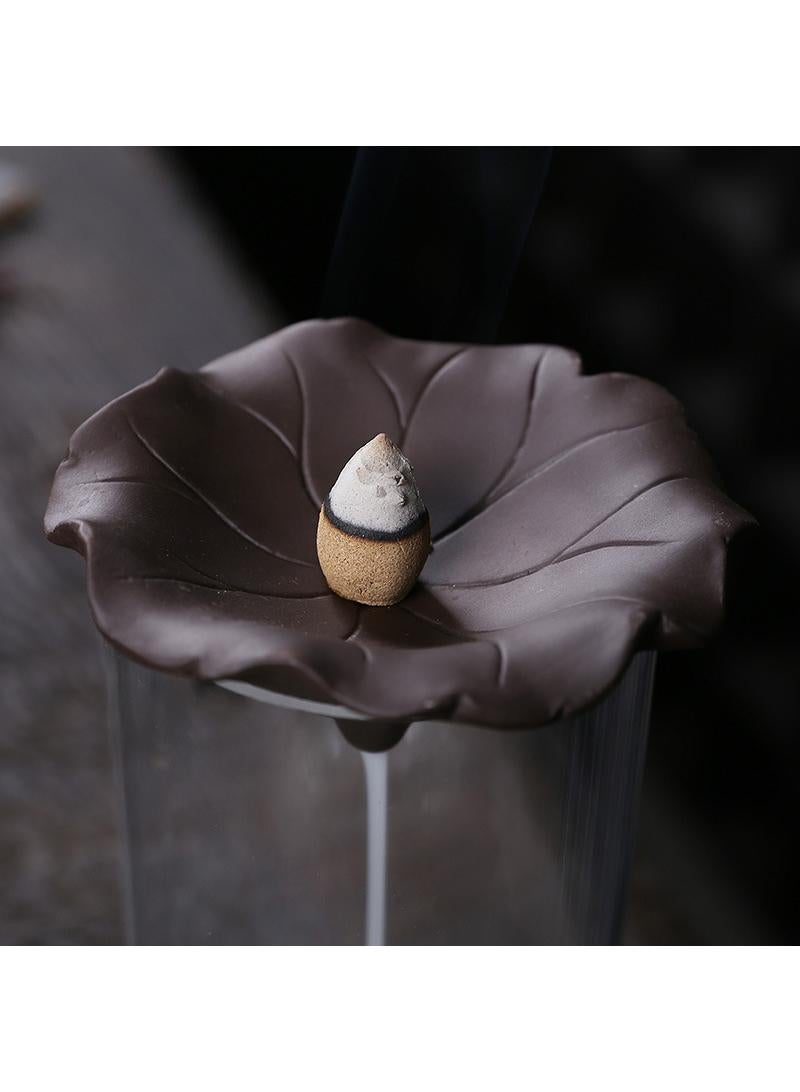 Aromatherapy Stove Home Decor Decoration Purple Clay Reverse Flow Incense Stove Lotus Shaped Best Gift  - Image 3