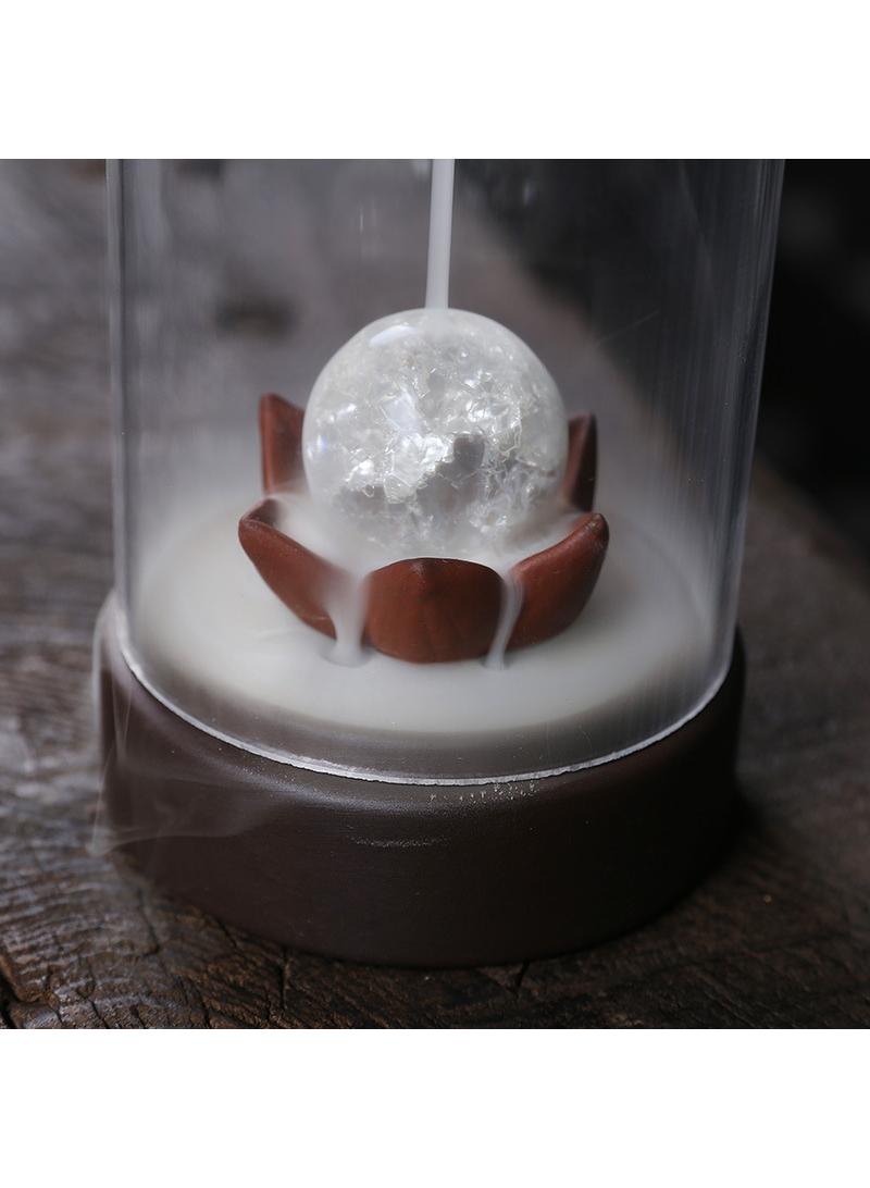 Aromatherapy Stove Home Decor Decoration Purple Clay Reverse Flow Incense Stove Lotus Shaped Best Gift  - Image 4
