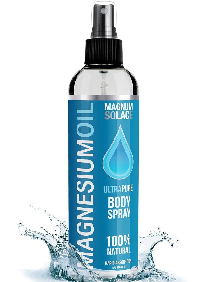 Magnum Solace Magnesium Oil Spray - 100% Natural Magnesium Spray – Made with Dead Sea Salt, Stronger Than Magnesium Lotion and Magnesium Cream - Image 1
