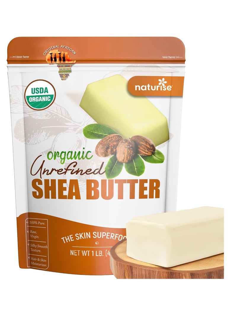 Naturise - African Shea Butter Raw Organic, Pure Shea Butter Raw Organic for Skin and Hair, Shea African Butter Skin Moisturizer, Raw Shea Butter Without Artificial Fillers & GMOs, 1 lb - Image 1