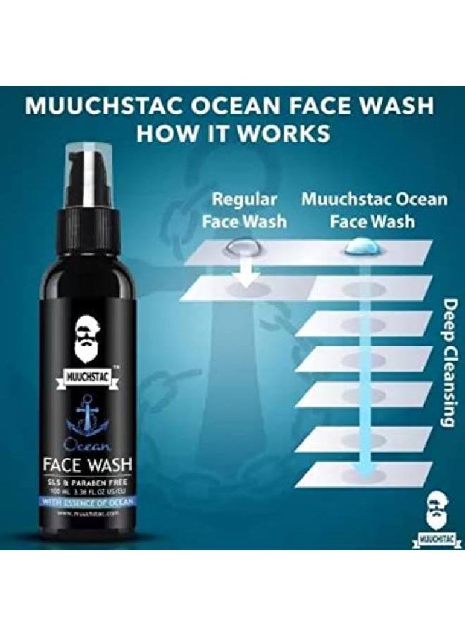 MUUCHSTAC Men’s Ocean Face Wash for Men No SLS Silicone and Paraben Pack of 3 (3x100ML)  - Image 5